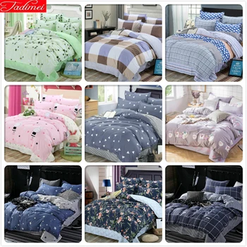 

New High Quality Soft Cotton 3/4 pcs Bedding Sets Adult Couple Big Size Double King Queen Duvet Cover Child Bed Linen Quilt Case