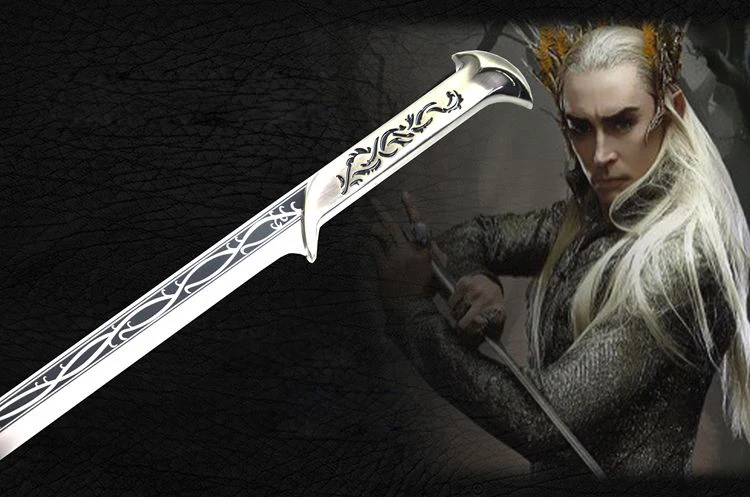 S0095 фильм Хоббит ELVEN королевский меч OF THRANDUIL серебристая версия с кожаным футляром