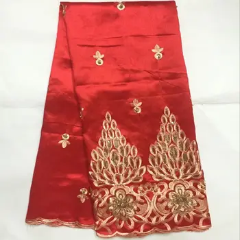 

Cheap Price African George new Design Red Color Lace Fabric Indian Plain George Wrappers