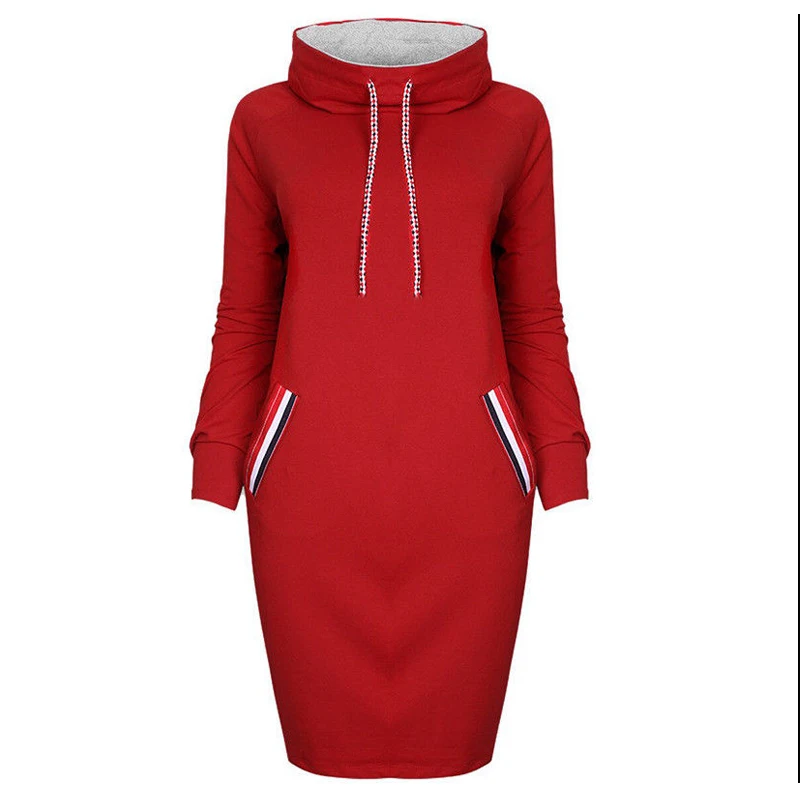 knee length hoodie dress