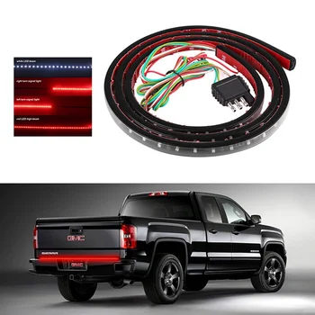 

49/60 inch Red/White Flexible 5-Function Tailgate LED Strip Light Bar for Reverse Running Brake Turn Signal for Pickup Truck SUV