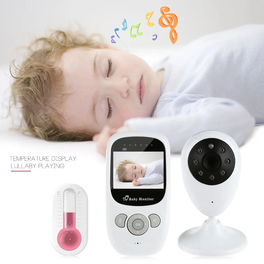 

babykam babyfoon camera radio nanny 2.4''LCD IR Night light vision video intercom Lullabies Temperature sensor Zoom baby phone