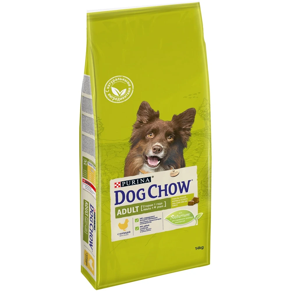 Dog Chow Adult для взрослых собак всех пород, Курица, 14 кг