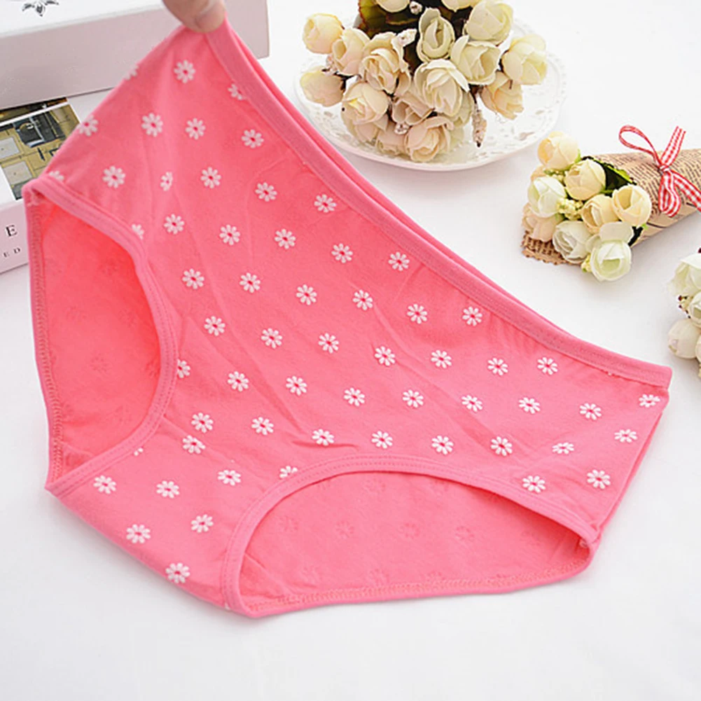 Women's Girls' Cute Daisy Flower Briefs Mid Rise Panties Underwear Intimates on