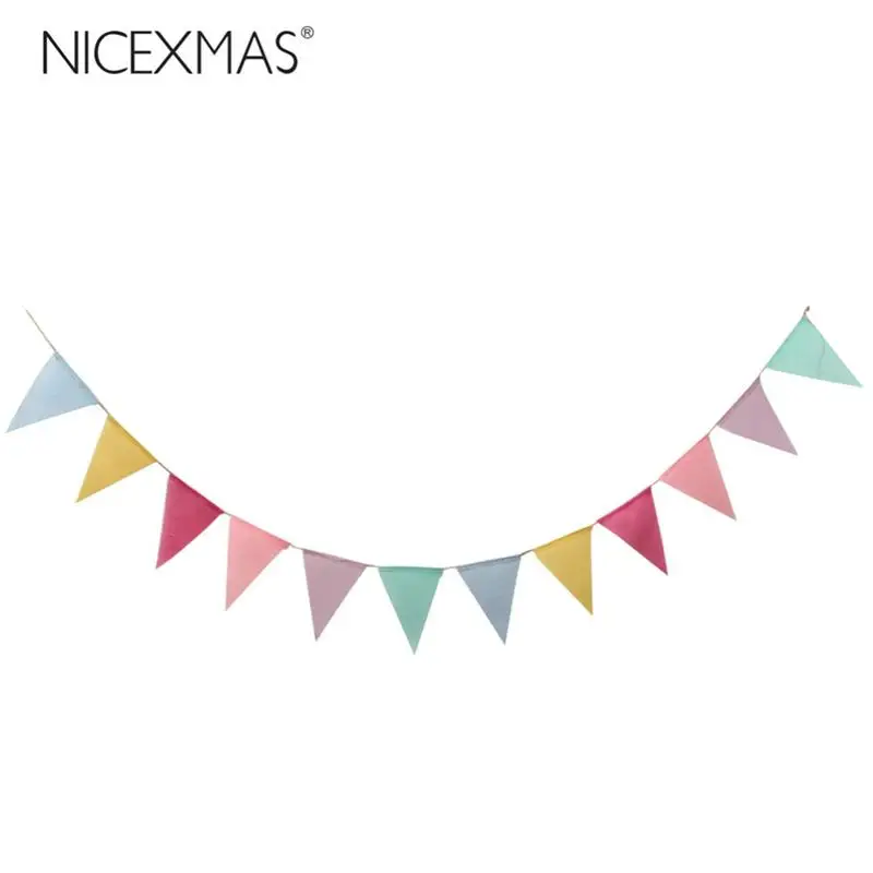 

12pcs Simulation Hessian Burlap Banner DIY 6 Color Pennant Banner Decoration for Wedding Birthday Party