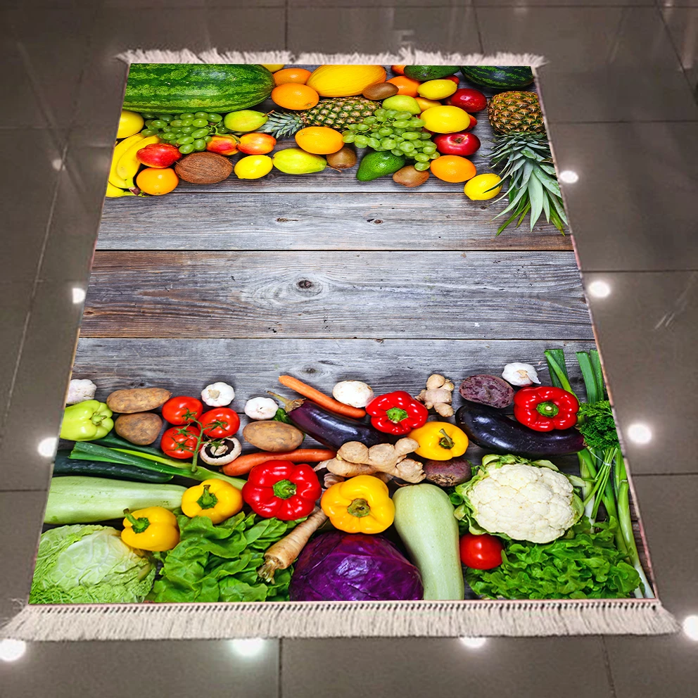 Else Woods on Green Yellow Red Purple Fruits Vegetables 3d Microfiber