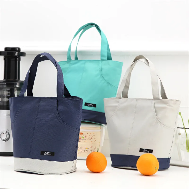 

new model carries Aluminium foil insulated rice bag Student lunchbox bag canvas waterproof simple girls warmer keep food bag