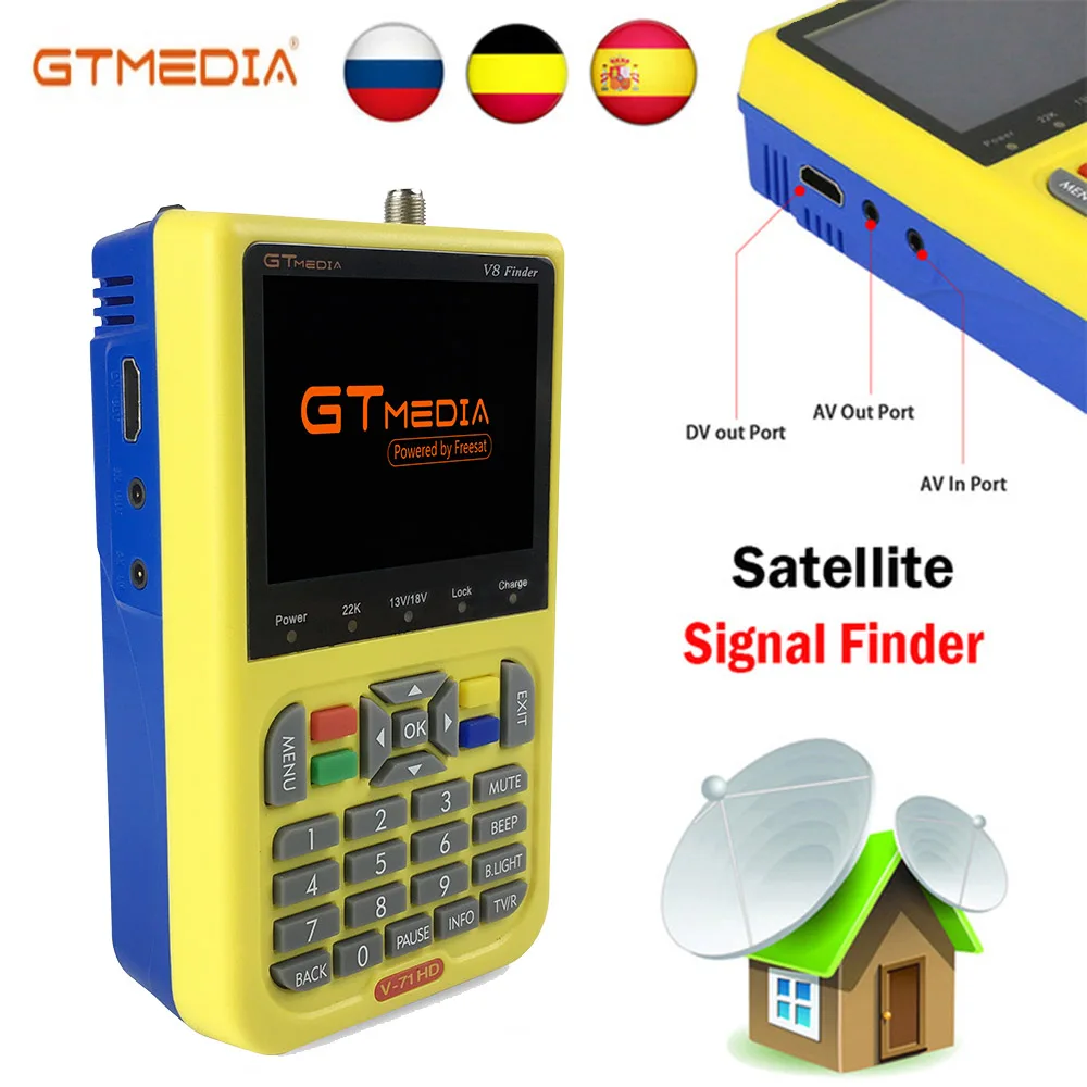 Freesat Newest Digital Satellite Finder Meter V8 Finder HD DVB S2 FTA