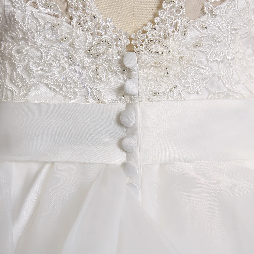 Vestidos De Novia Off White Ruffles Princess Wedding Dresses with Beaded See Through Bride Dress Robe De Mariage