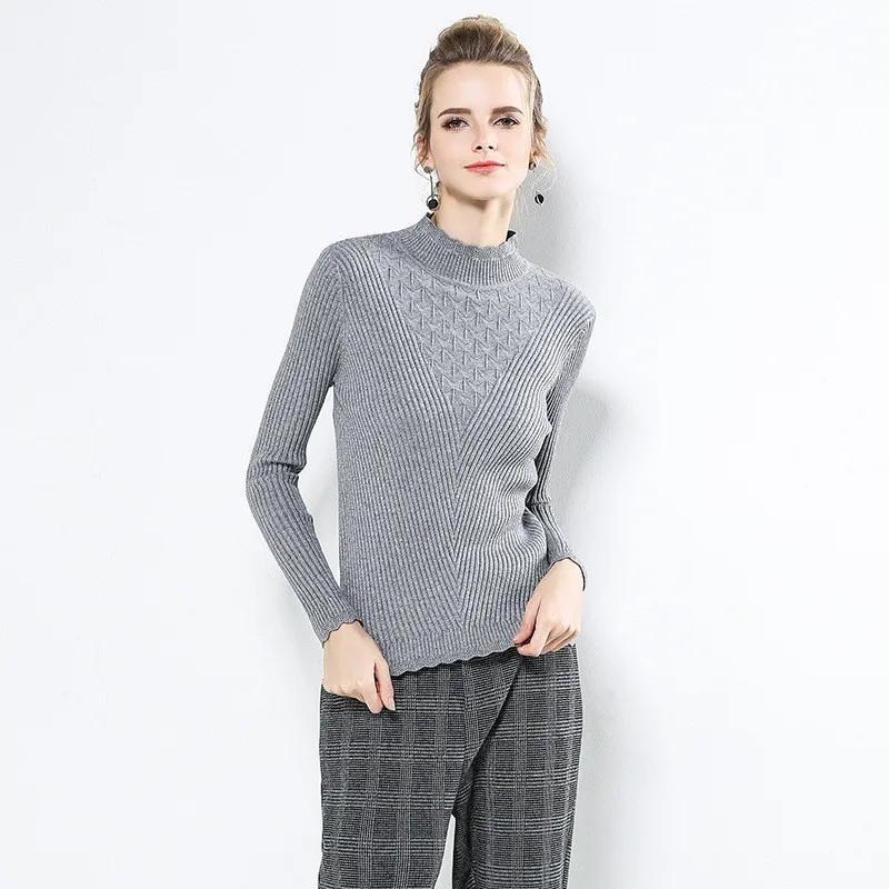 ZJYT Europe Style Autumn Winter Women Sweaters and Pullovers Long Sleeve Basic Slim Knitted Tops Female Casual Warm Jumper | Женская