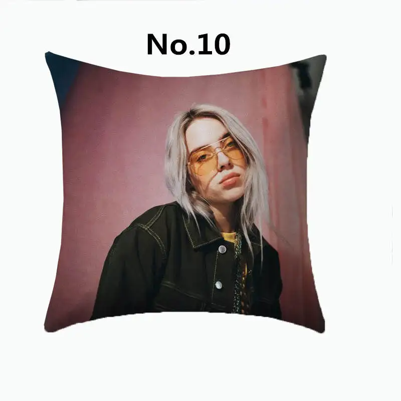 Наволочка из полиэстера с принтом Billie Eilish, декоративные подушки для дома, поп-певец Billie, чехол для подушки - Цвет: 10