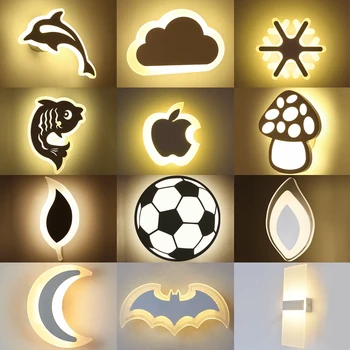Modern Acrylic wall light Children's room bedside bedroom LED wall lamps arts creative Corridor Aisle Sconce Decor AC85-265V nordic black iron wall lamps bedside light vintage industrial aisle wall sconce creative bedroom study decoration led wall light