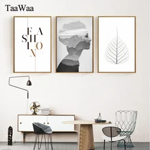 TAAWAA Fashion Girl Wall Picture Print Abstract Leaves Canvas Poster Painting Nordic Minimalist Art Modern Home Decor TAAWAA Fashion Girl Wall Picture Print Abstract Leaves Canvas Poster Painting Nordic Minimalist Art Modern Home Decor