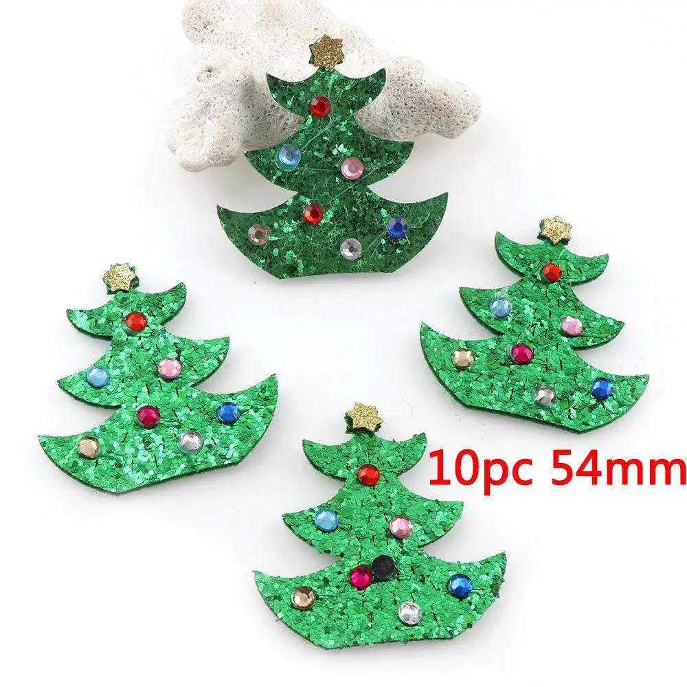 Glitter Christmas tree Felt Fabric Patch Christmas Sew Appliques ...