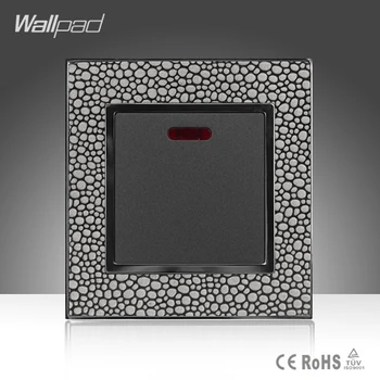 

Bathroom Accessories Wallpad Leather Frame 110V-250V 45A One Gang Push Switch Kitchen Air Condition Switch Free Shipping