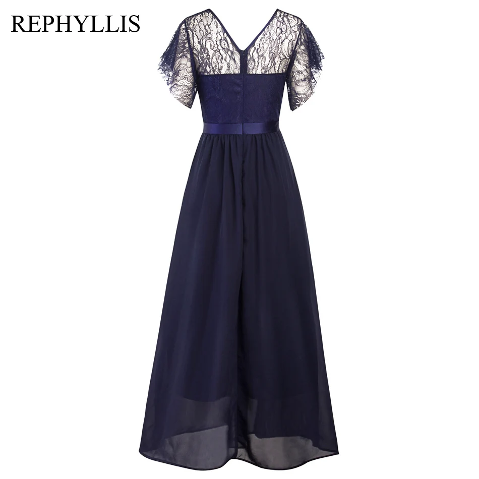 Женские элегантные кружевные прозрачные вечерние платья REPHYLLIS с V образным