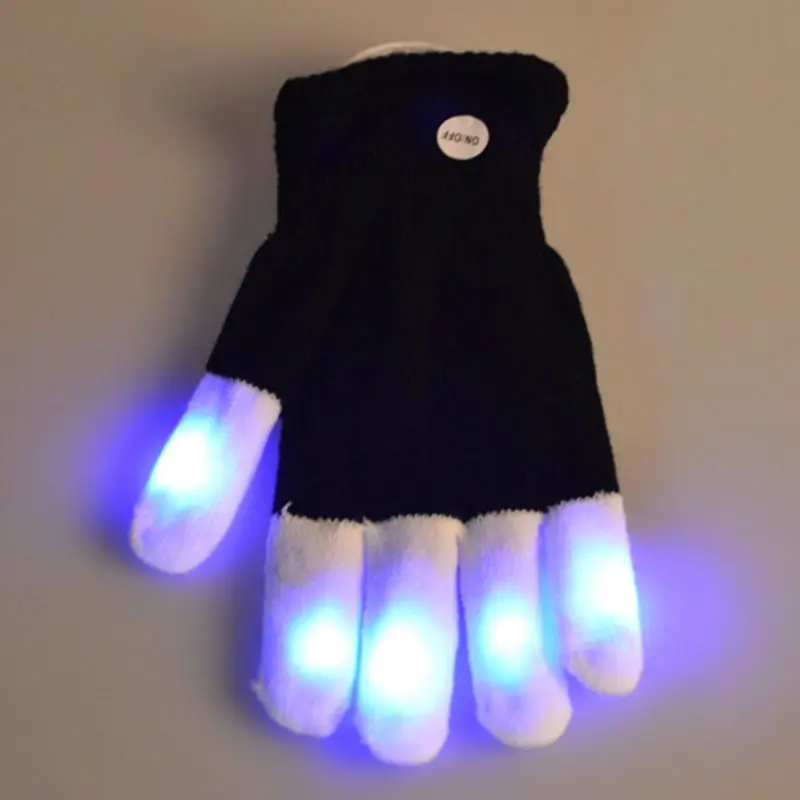 Led Rave мигающая перчатка светящаяся 7 Режим светильник на кончик пальца светильник ing Black Vd Новые горячие перчатки