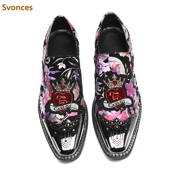 

2019 Genuine Leather Flat Casual Shoes Metal Toe Suede Slippers Men Loafers Slip On Stage Dance Shoes Party Wedding Shoes Man
