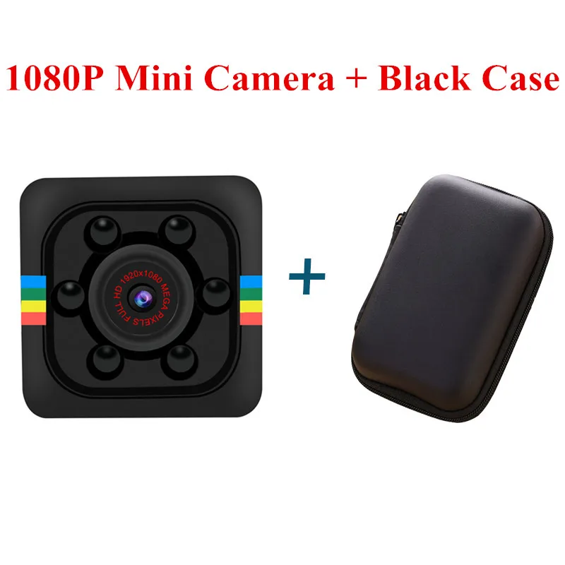SQ11 PRO мини-камера HD 1080 P, видеокамера ночного видения, Автомобильный видеорегистратор, инфракрасный видеорегистратор, Спортивная маленькая камера, поддержка Hiden TFcard - Цвет: 1080P and Black case