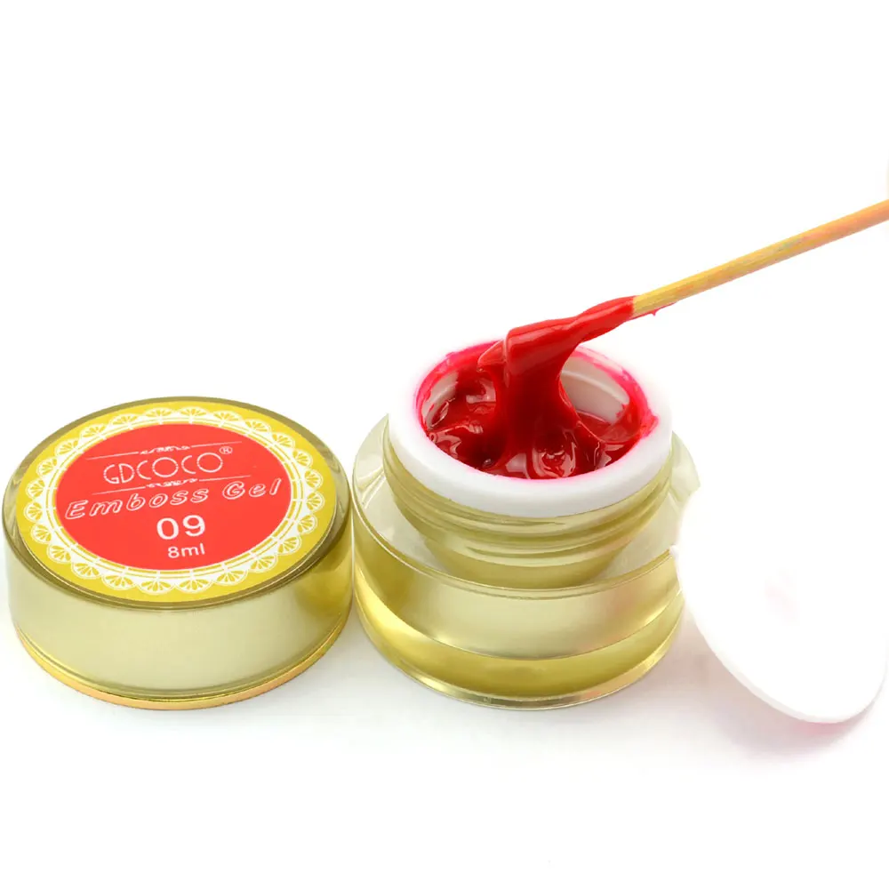 GDCOCO 3D Emboss Gel 4D Drawing Gel Canni Factory 12 colors 8ml Nail Art DIY Design Soak Off UV Sliver Gold Lace Painting Gel