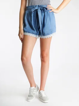 

Shorts light effect jeans with lace on the final