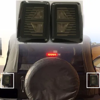 

2 Pcs Smoke Lens LED Brake Tail Lights Bulb Assembly Conversion Rear Turn Singal Reverse Lights for jeep Wrangler 07-17 JK