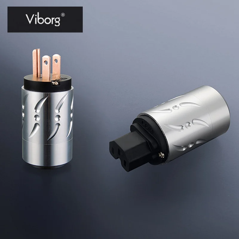 

Viborg IEC Audio Connector US Power Plugs Aluminous Shell 1 Pair HIFI Speaker Audio Connector Ac Power Cord Plugs For Speaker