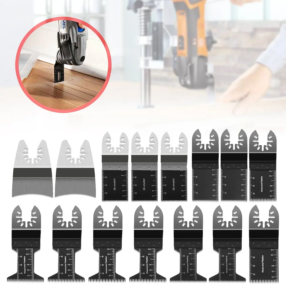 

Doersupp Hot Sale 15 Pcs/set Oscillating Multitool Saw Blade Woodworking Accessories Kit Home DIY Power Tools For Cutting Wood