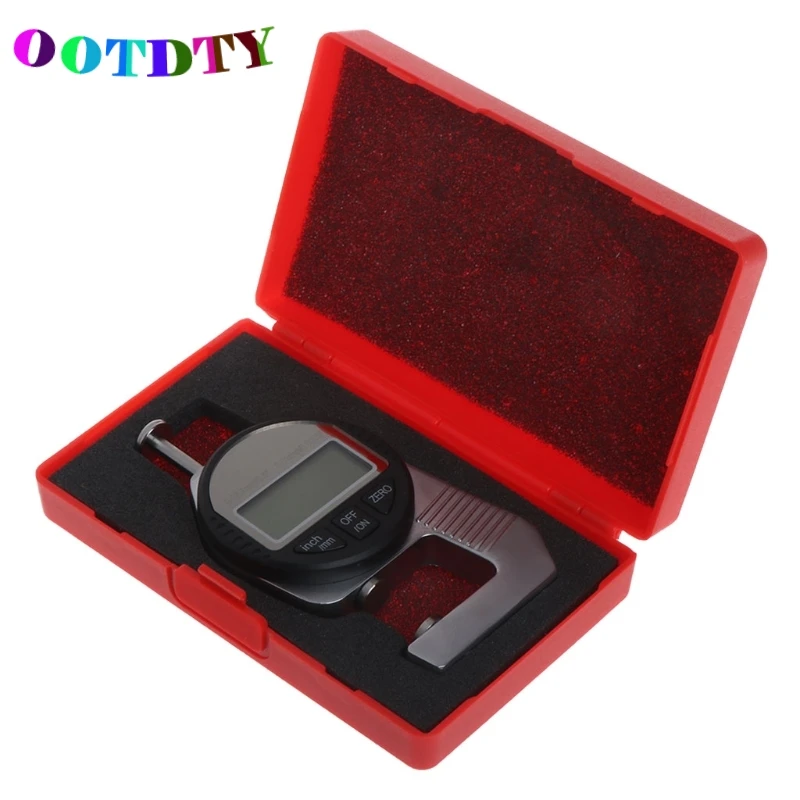 

OOTDTY Digital Thickness Gauge 0-12.7mm/0.01mm 0.5"/0.0005" Electronic Measuring Tool
