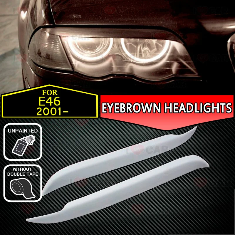 

For BMW E46 1998-2005 eyebrows headlights eyelids car styling trim stickers cover brows eyelids trims tuning decoration