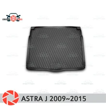 Коврик для багажника Opel Astra J 2009~, коврик для багажника, Нескользящие полиуретановые грязезащитные внутренние багажники, автомобильный Стайлинг