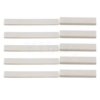 

Yibuy 5 Sets Hard Bone Blank Saddle Nut for Accoustic/Classical Guitar White