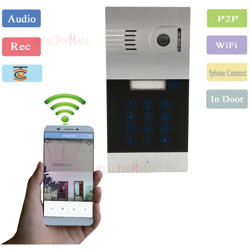 

Touch IP wifi global video door phone WiFi intercom system two way intercom and remotely unlock door, wireless intercom system