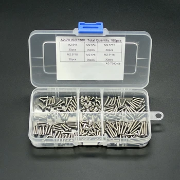 

180pc M2.5 Pan Head Hex Socket Screws Assortment Kit Stainless Steel SS304 + Box