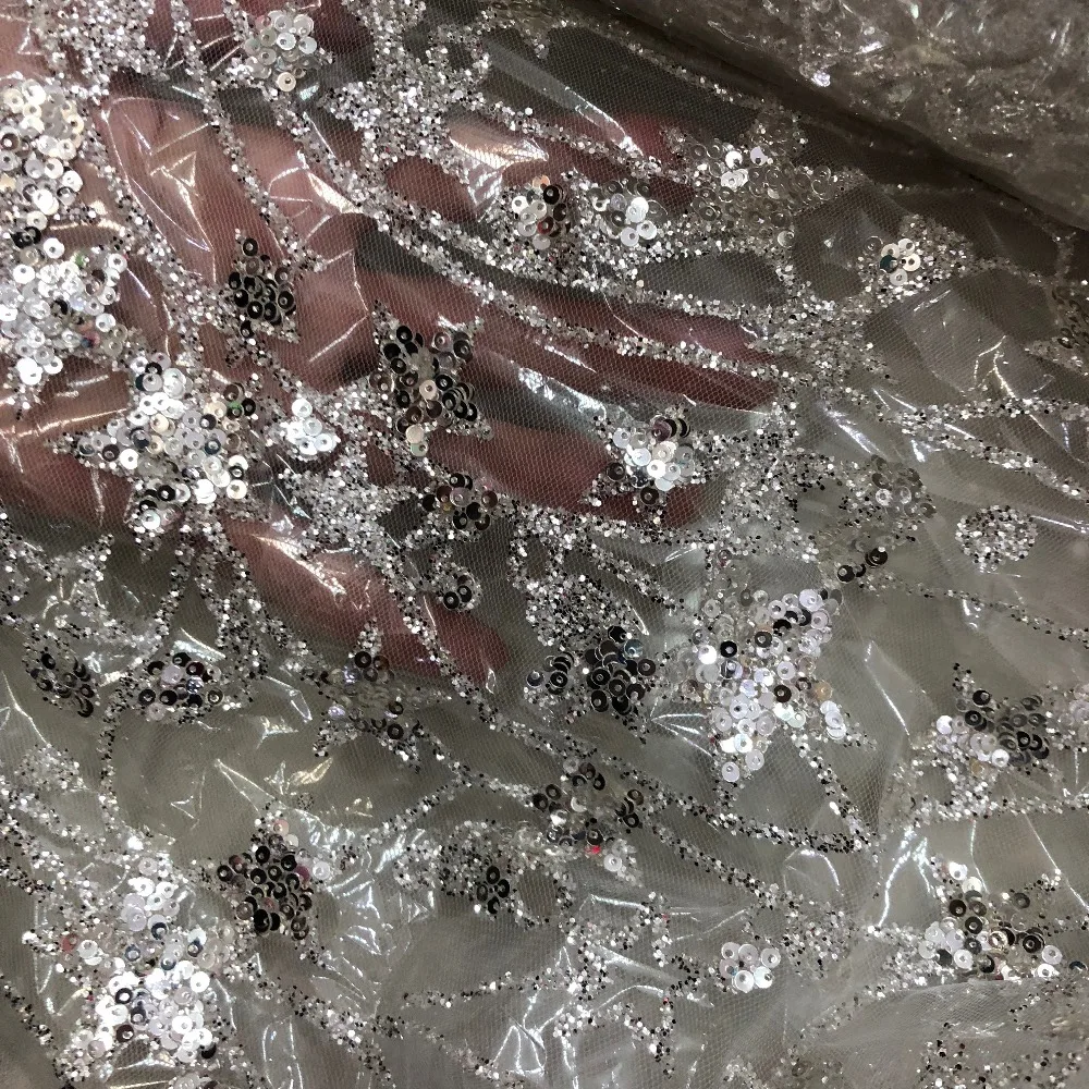 

Glitter beautiful wedding fabric lace , turkish textile Tulle Lace Fabric For Wedding Dress Glitter Net Fabric, sewing garment