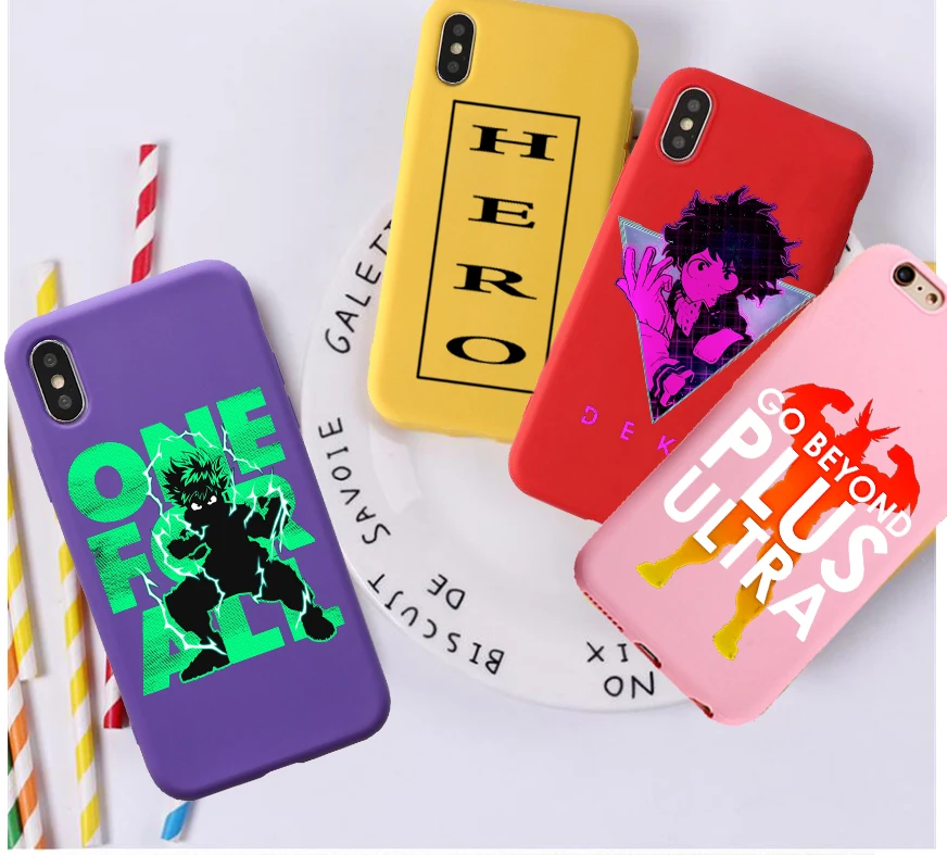 Аниме Мой герой Академии deku и bakugouCandy цвет чехол для телефона TPU iphoneX 7 8 XS XR XSMAX