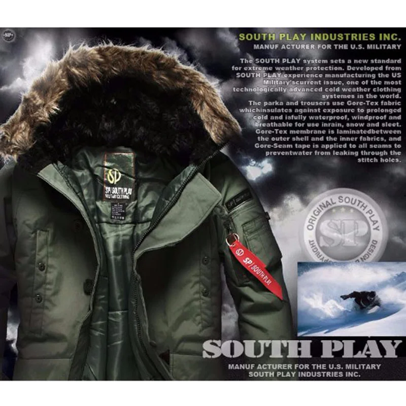 Премиум "SouthPlay" Зимний Сезон Водонепроницаемый 10000 мм лыжи и сноуборд цвета слоновой кости Camoflage согревающие военные куртки