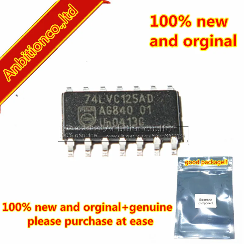 10pcs 100% new and orginal free shipping 74LVC125AD SOP14 Quad buffer/line driver with 5-volt tolerant inputs/outputs 3 in stock | Мобильные