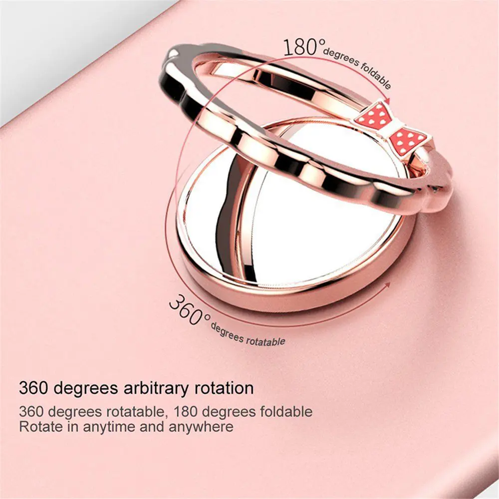 2 in 1 Mirror Finger Ring Holder for Samsung S9 360 Degree Mount Holder Stand Mobile Phone Finger Phone Stand for iPhone X 8 7 6