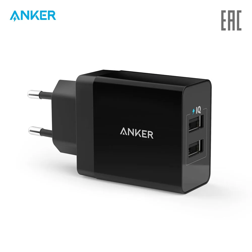 Сетевое зарядное устройство Anker PowerPort 2 24W Port USB Charger официальная гарантия быстрая