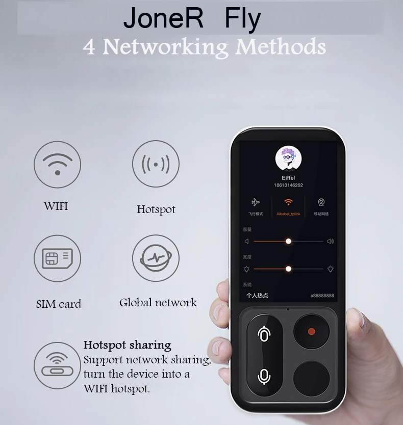 Joner Fly 45 язык голосовой переводчик 6 язык автономный перевод машина путешествия фото перевод артефакт акцент