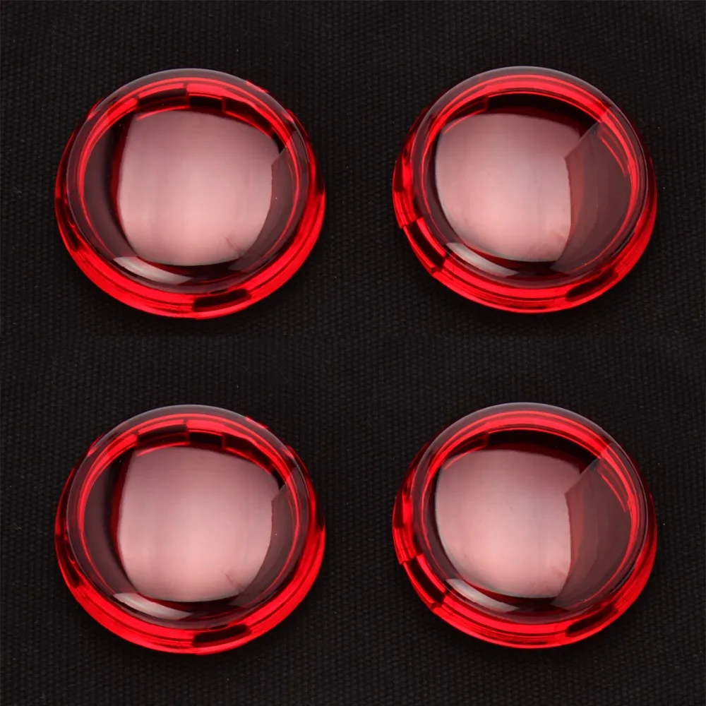 4x Turn Signals Light Red Lens Cover For Harley Dyna Softail Sportster