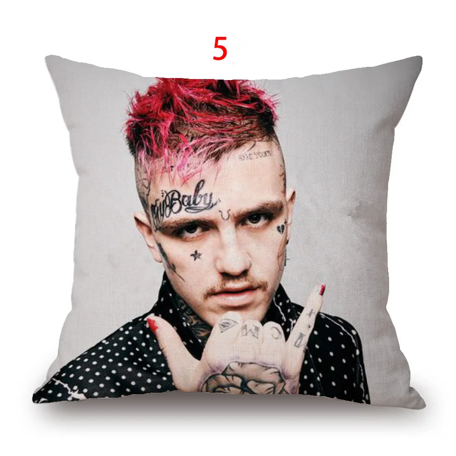 45x45 Lil Peep Home Декоративная льняная наволочка для подушки Pop Singer Print Throw Наволочка