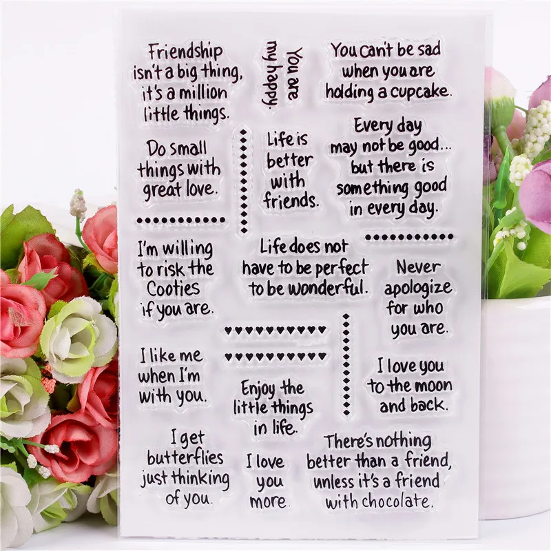 

DLKSDI English text Transparent Clear Stamp DIY Silicone Seals Scrapbooking / Card Making/Photo Album Decoration