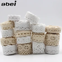 Roupas de renda de algodão, 30 jardas/lote, feitas à mão, material de algodão branco, roupas bege, decoração de patchwork, faça você mesmo, hometexile, costura