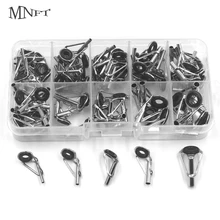 MNFT – Guides de canne à pêche Spinning 80 pièces/boîte size1-10 #, anneaux de guidage en céramique en acier inoxydable, accessoires de canne à pêche