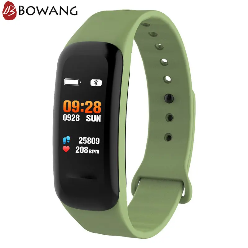 

Activity Fitness Tracker Bracelet BOWANG C1s Smart Band Waterproof Heart Rate Blood Pressure Music Camera Control Colorful W15