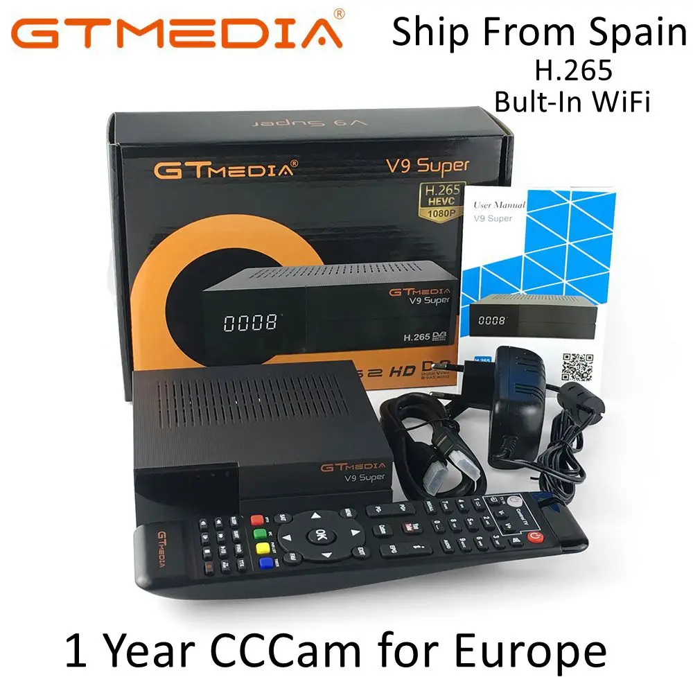 

Newest GTmedia TV Box V9 Super Most Stable Satellite Receiver DVB-S2 FULL HD 1080P Support PowerVu DRE &Biss key DLNA Receptor