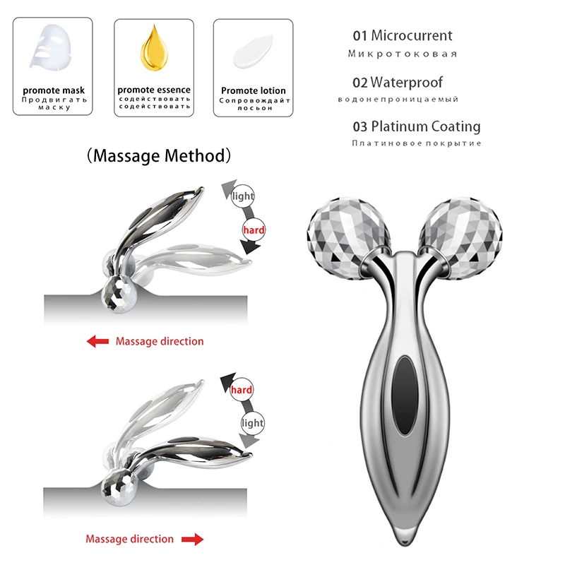  Face Roller massage for face-lifting with Platinum 360 Rotate Roller massage wrinkles remover V sha