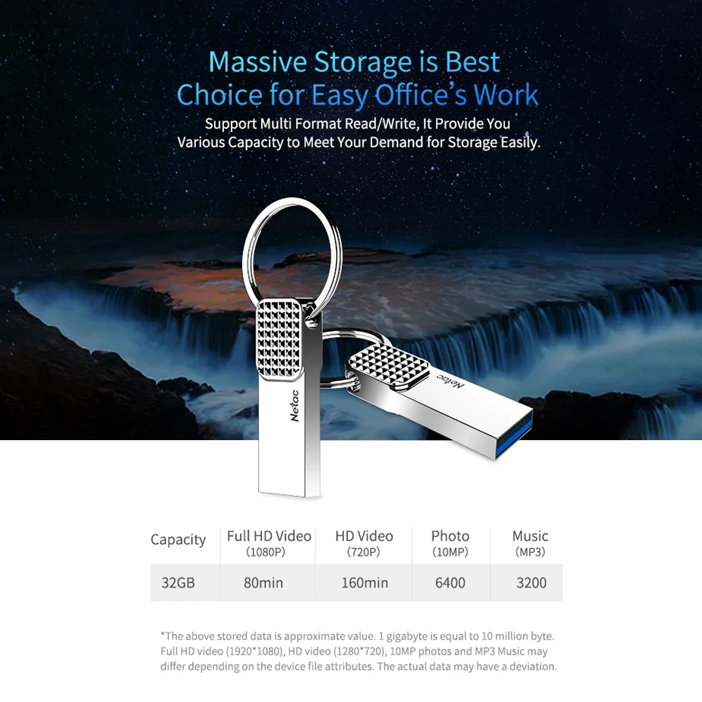 Netac U276 32 Гб USB флеш накопитель 3 0 автомобильная ручка с кольцом для ключей